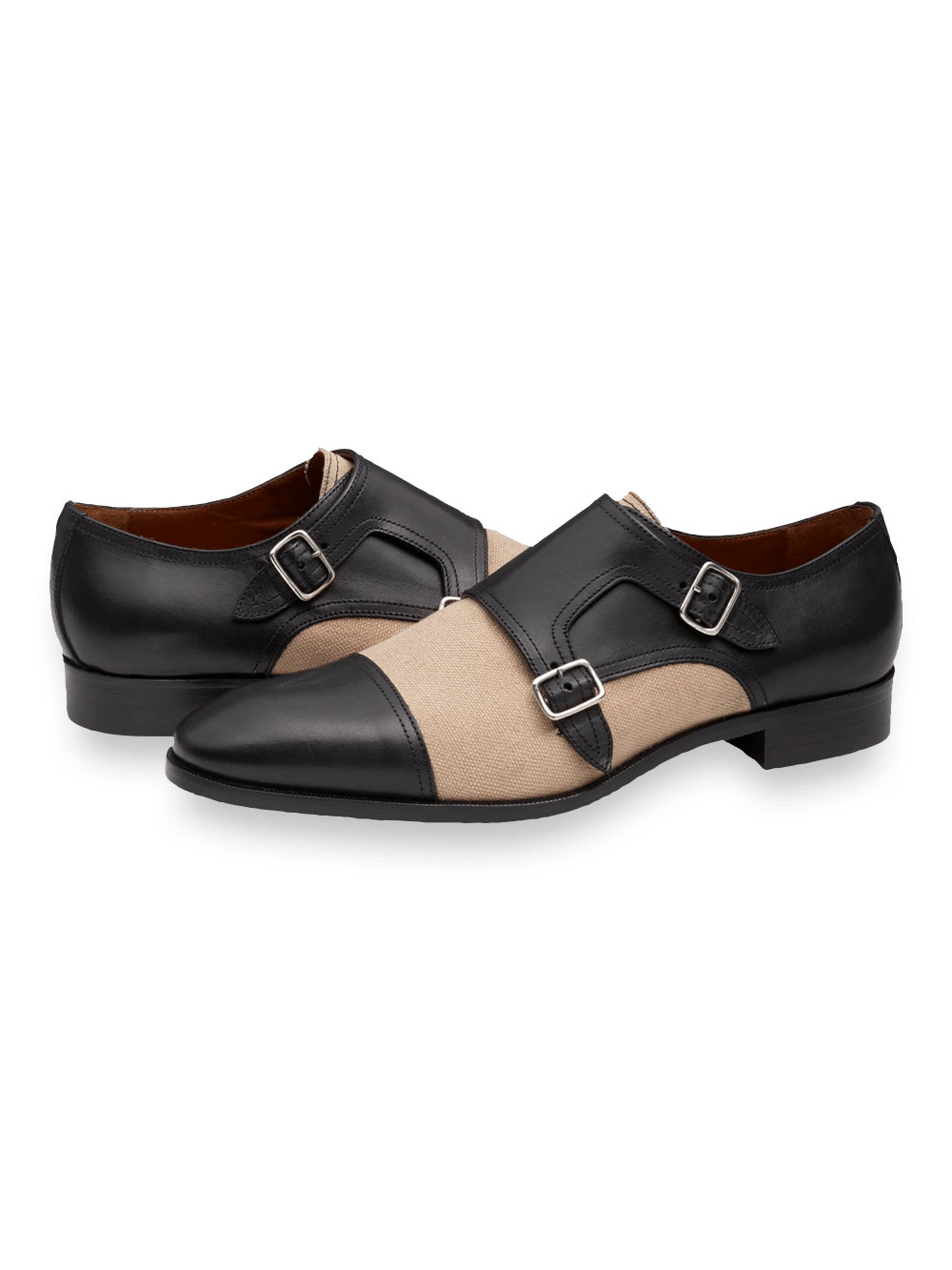 Product Image of Travis Double Monk Strap-Black/Natural