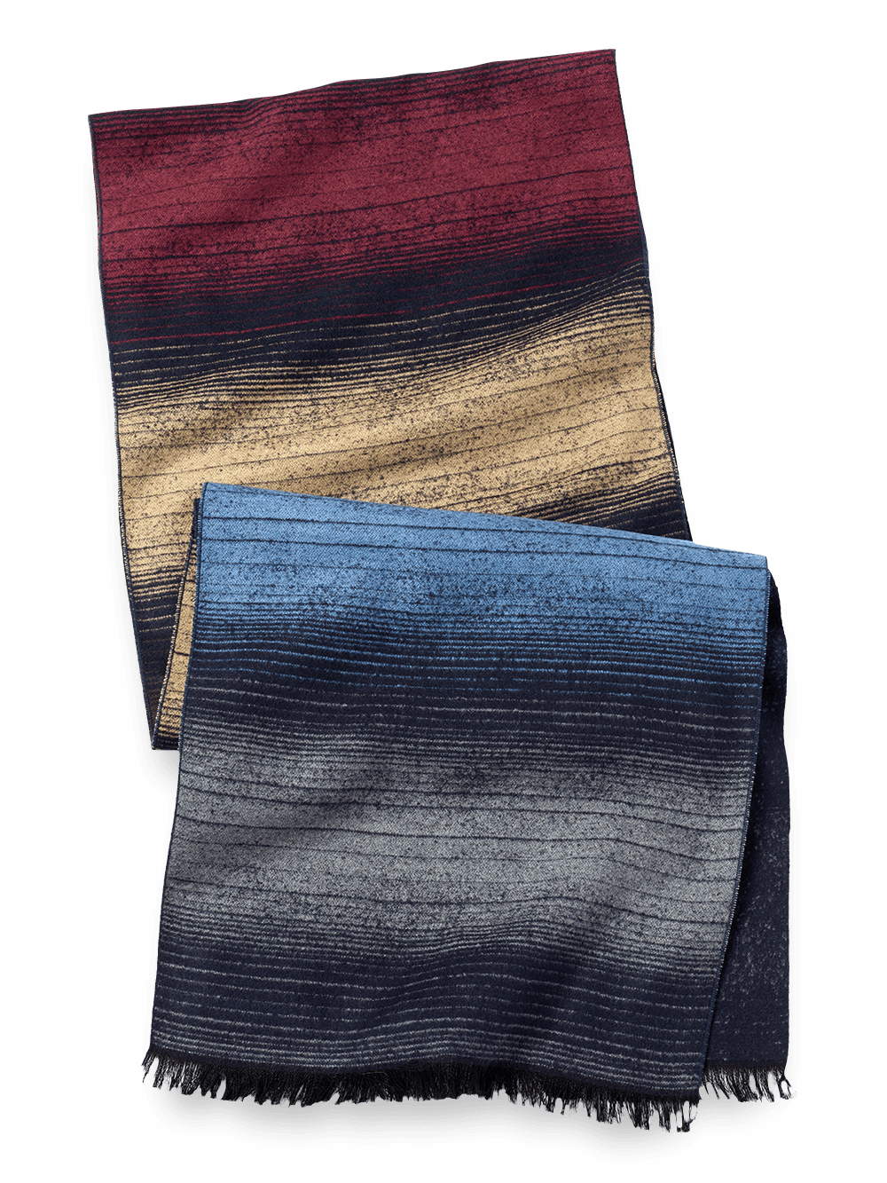 Product Image of Bold Stripe Brushed Silk Scarf-Grey Multi