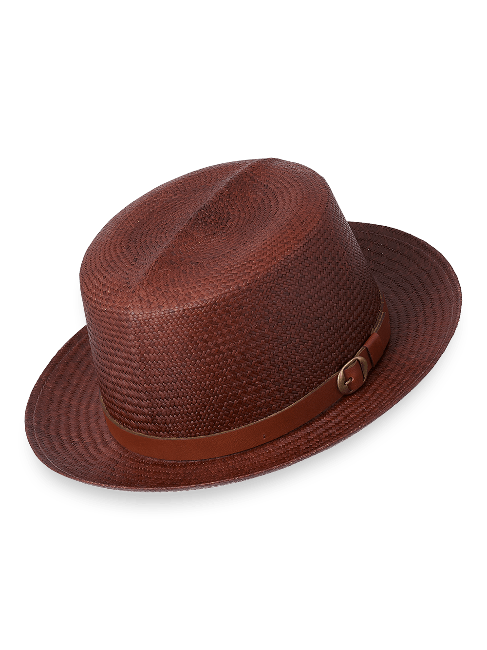 Product Image of Panama Fedora With Leather Band-Copper
