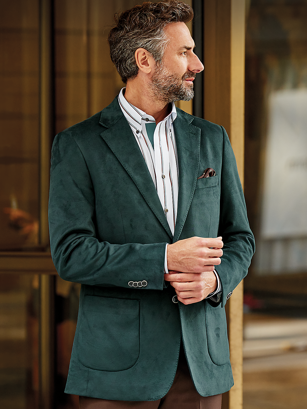 Alternate Image of Microsuede Single Breasted Notch Lapel Sport Coat-1