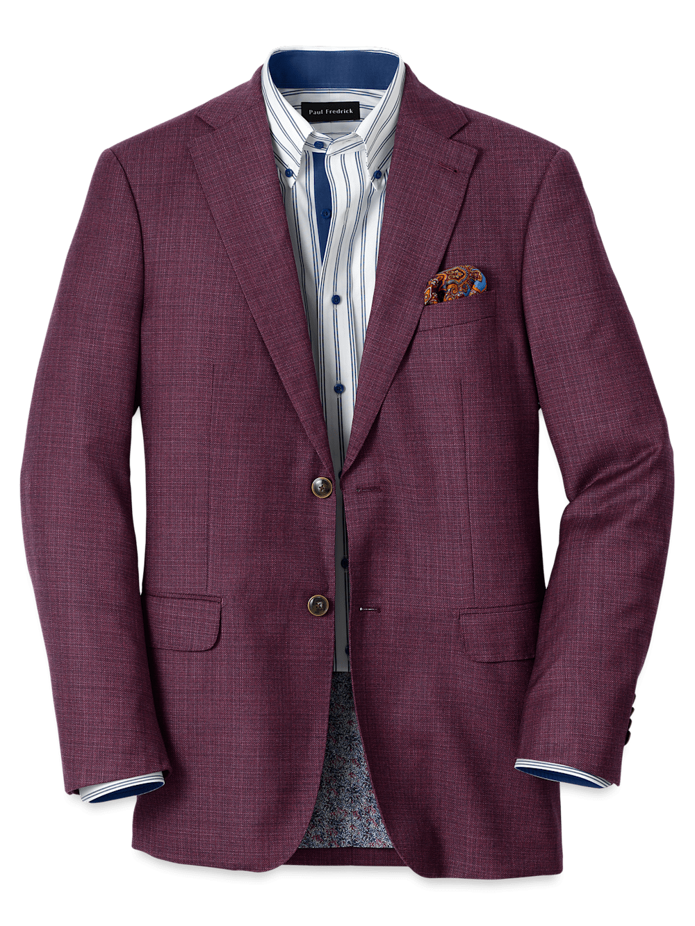 Product Image of Wool Single Breasted Notch Lapel Sport Coat-Plum