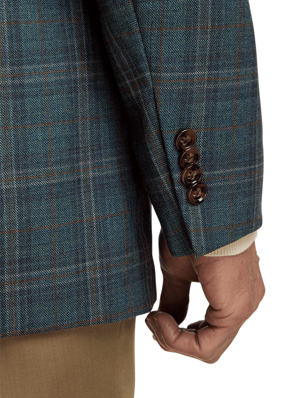 Alternate Image of Wool Plaid Single Breasted Peak Lapel Sport Coat-2
