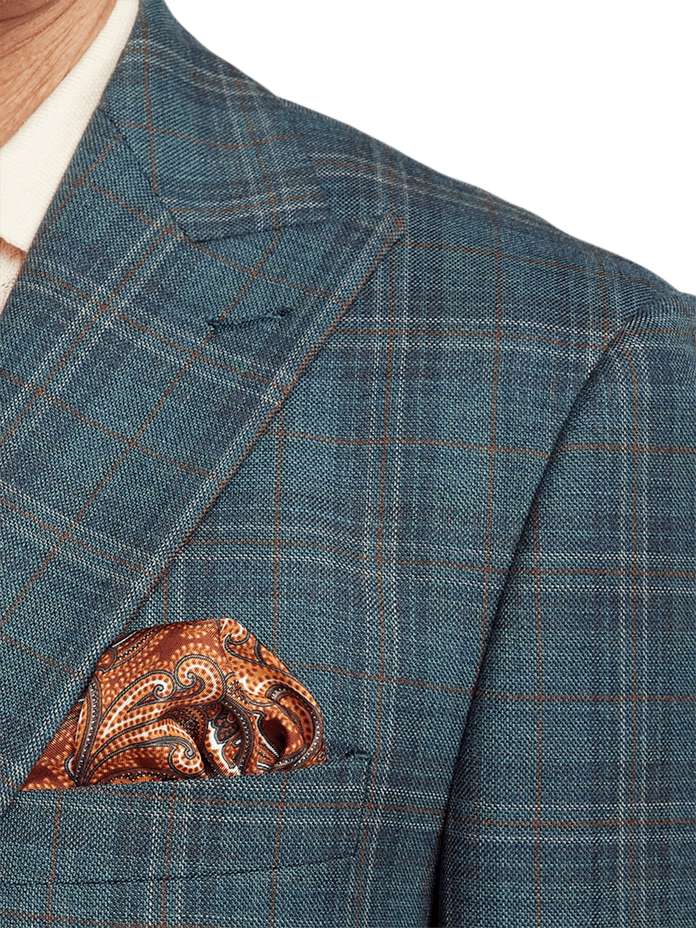 Alternate Image of Wool Plaid Single Breasted Peak Lapel Sport Coat-5