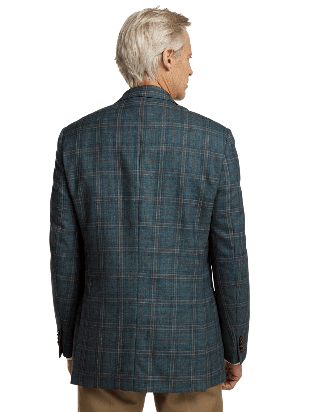 Alternate Image of Wool Plaid Single Breasted Peak Lapel Sport Coat-6