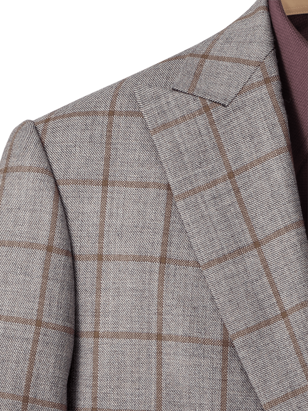 Alternate Image of Wool Windowpane Single Breasted Peak Lapel Sport Coat-2