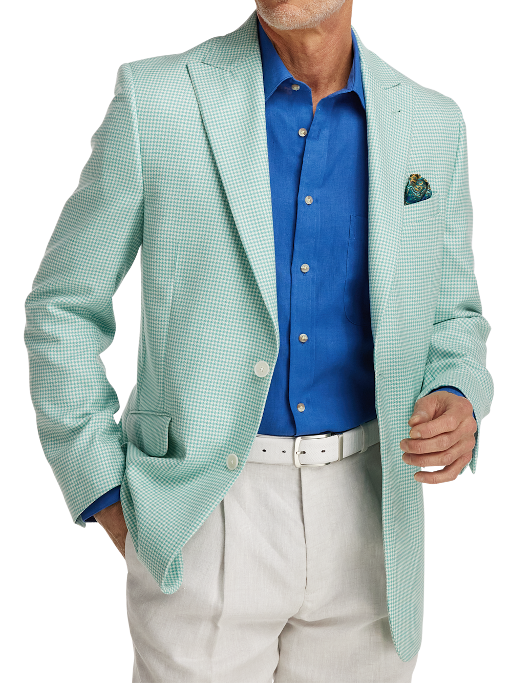 Alternate Image of Wool Houndstooth Single Breasted Peak Lapel Sport Coat-1