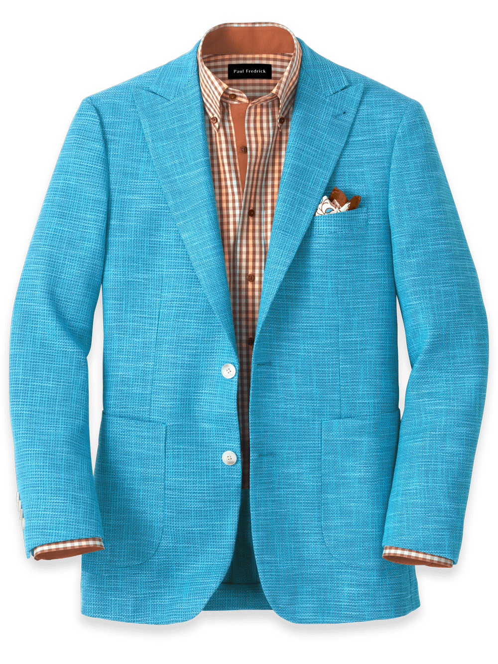 Product Image of Cotton Blend Peak Lapel Sport Coat-Aqua