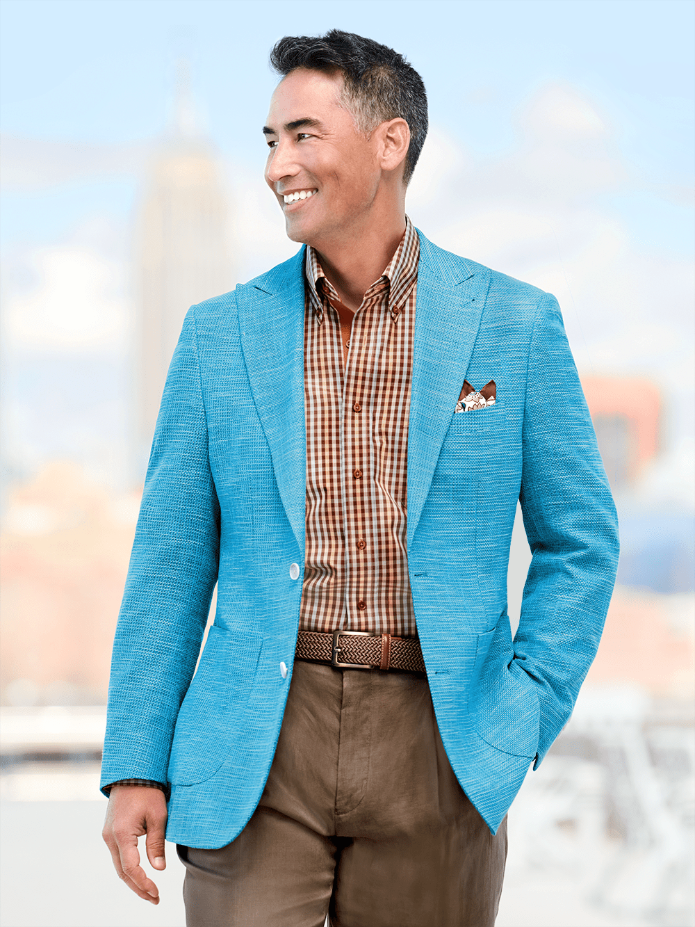 Alternate Image of Cotton Blend Peak Lapel Sport Coat-5