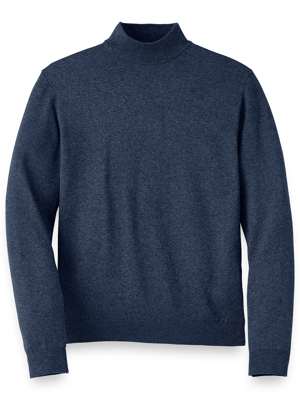Product Image of Silk Cotton And Cashmere Mock Neck Sweater-Navy