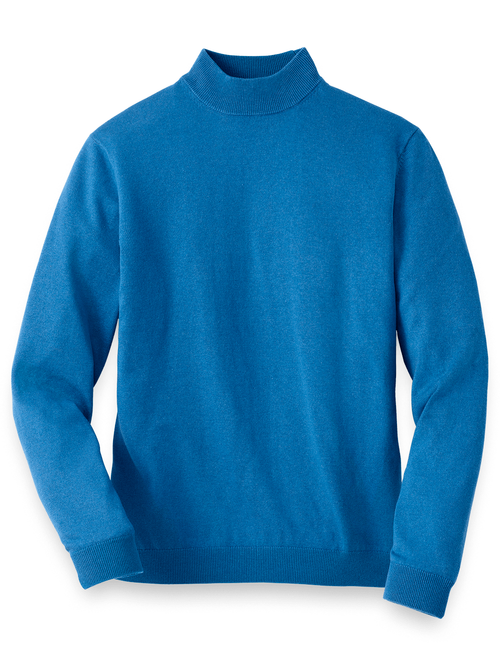 Product Image of Silk Cotton And Cashmere Mock Neck Sweater-Blue