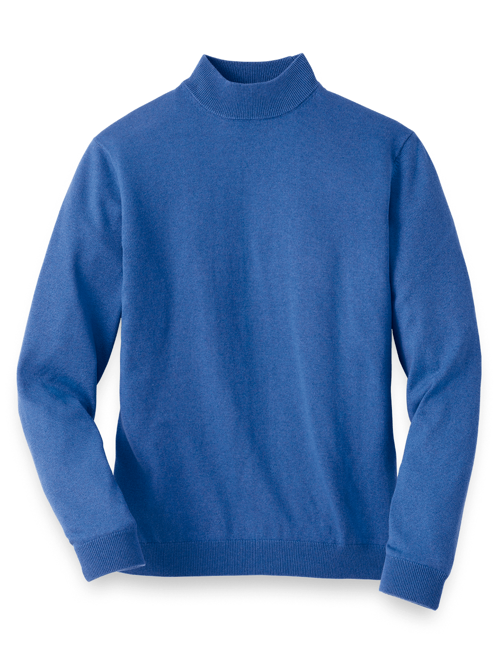 Product Image of Silk Cotton And Cashmere Mock Neck Sweater-Cobalt