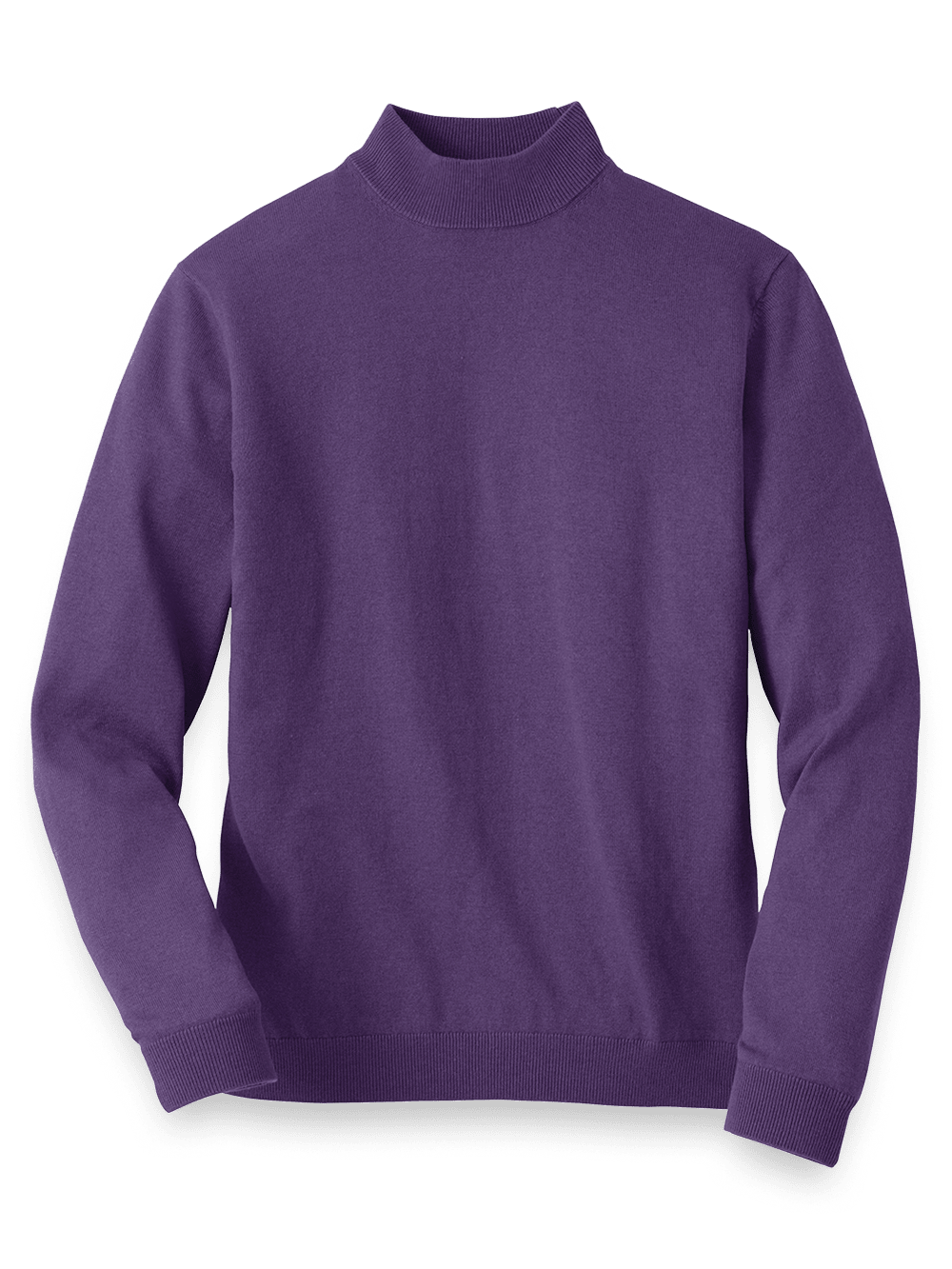Product Image of Silk Cotton And Cashmere Mock Neck Sweater-Purple