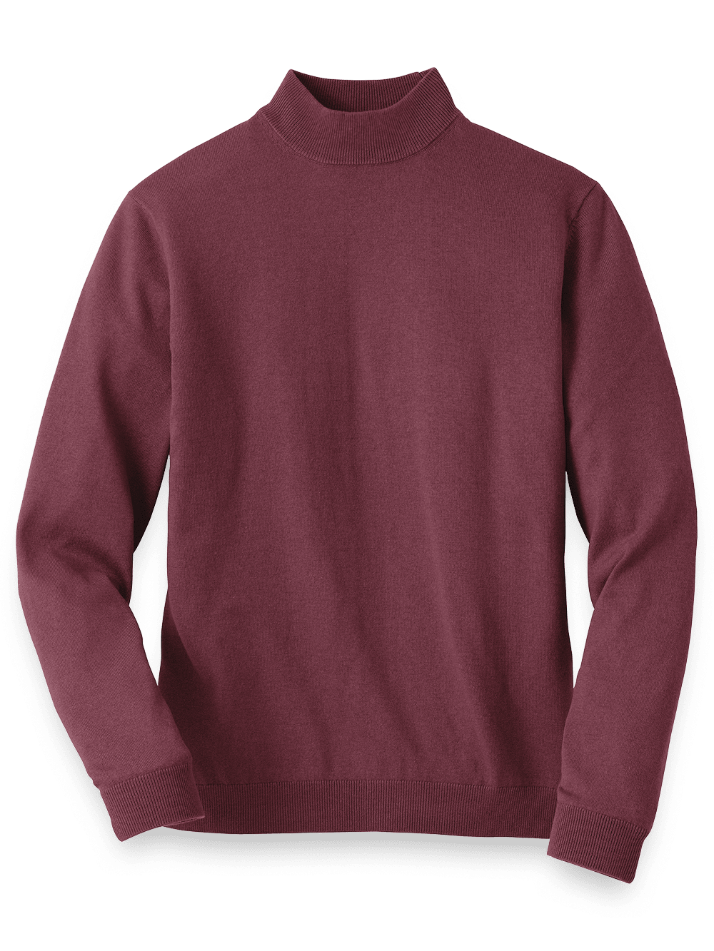 Product Image of Silk Cotton And Cashmere Mock Neck Sweater-Burgundy