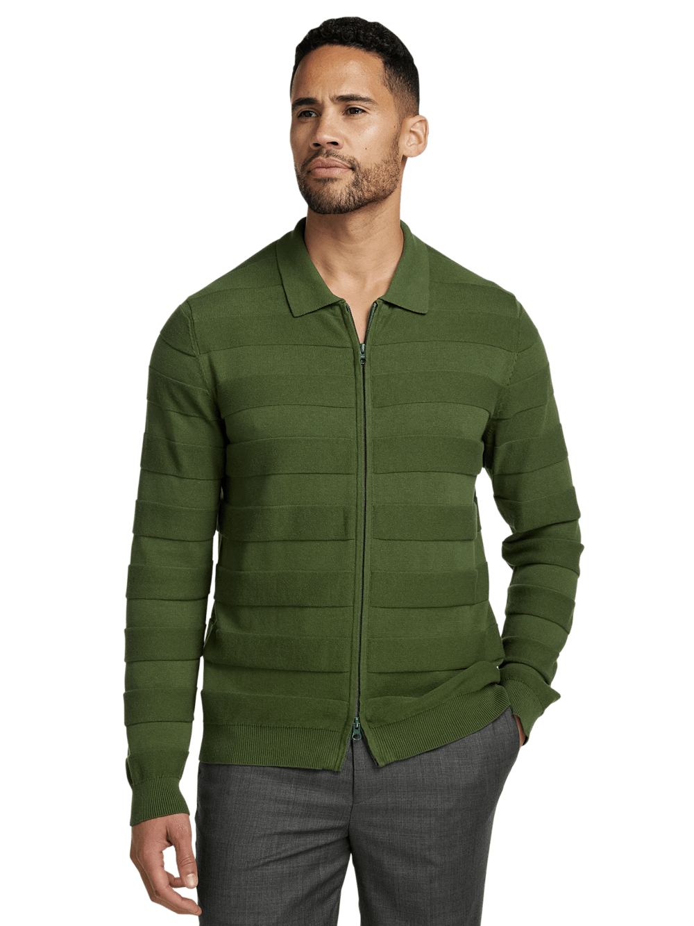 Alternate Image of Cotton Full Zip Polo-1