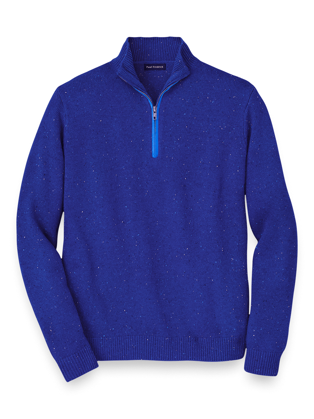 Product Image of Donegal Zip Mock Neck Sweater-Cobalt