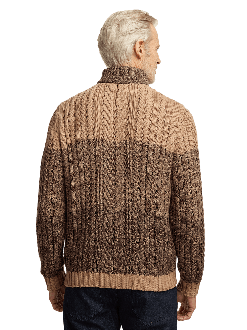 Alternate Image of Cotton Cable Full Zip Mock Neck Sweater-4