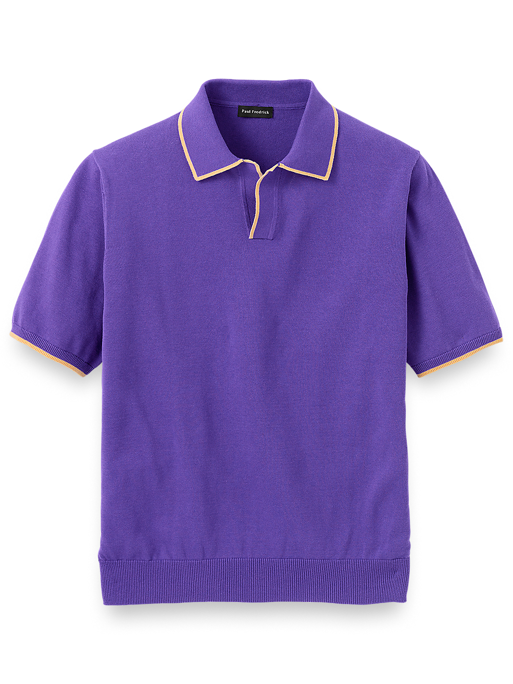Product Image of Supima Cotton V-neck Polo-Purple