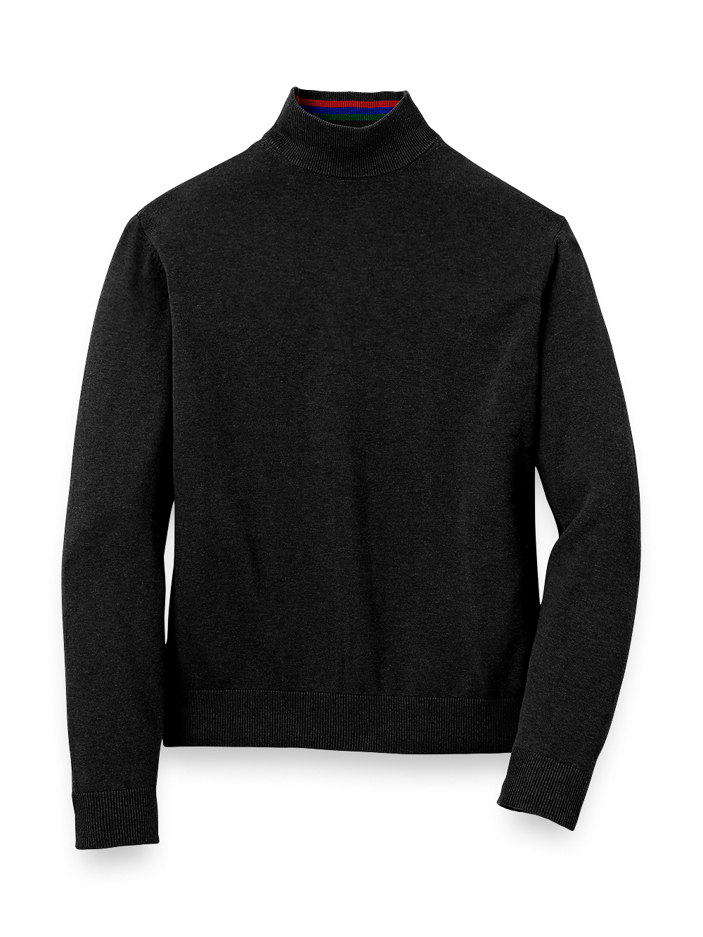Product Image of Supima Cotton Mock Neck Sweater-Black