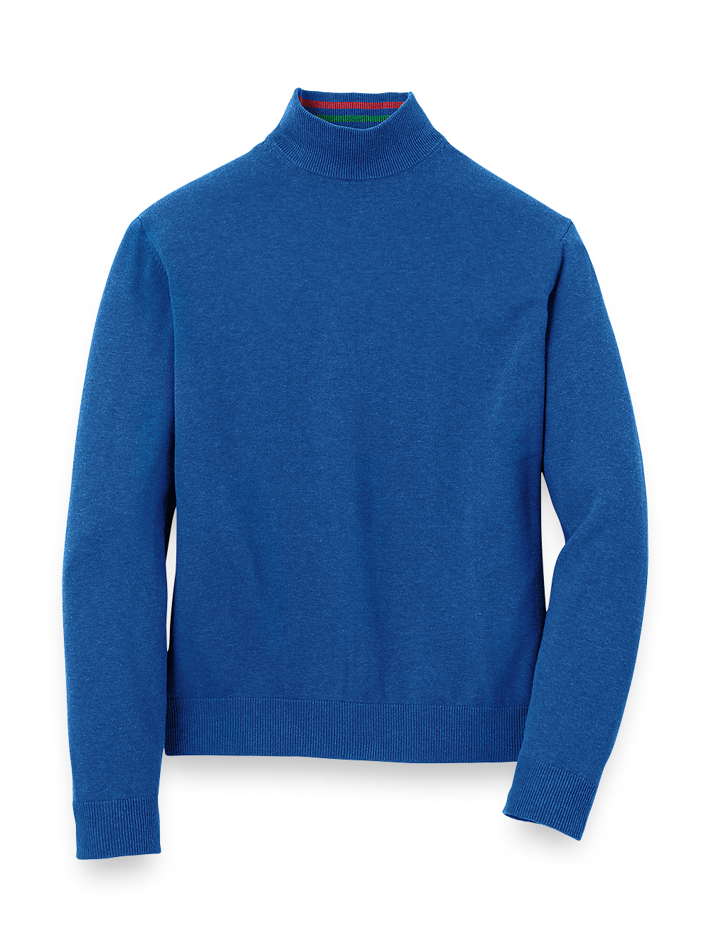 Product Image of Supima Cotton Mock Neck Sweater-Blue