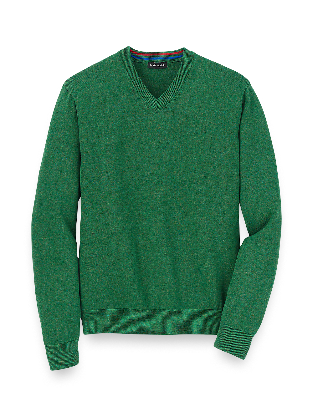 Product Image of Supima Cotton V-neck Sweater-Green