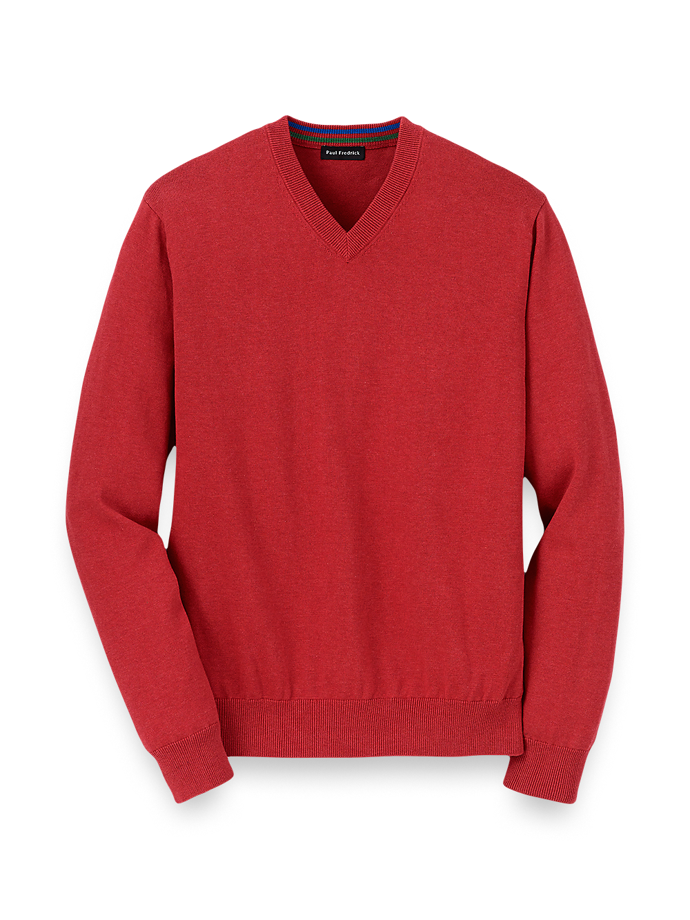 Product Image of Supima Cotton V-neck Sweater-Red