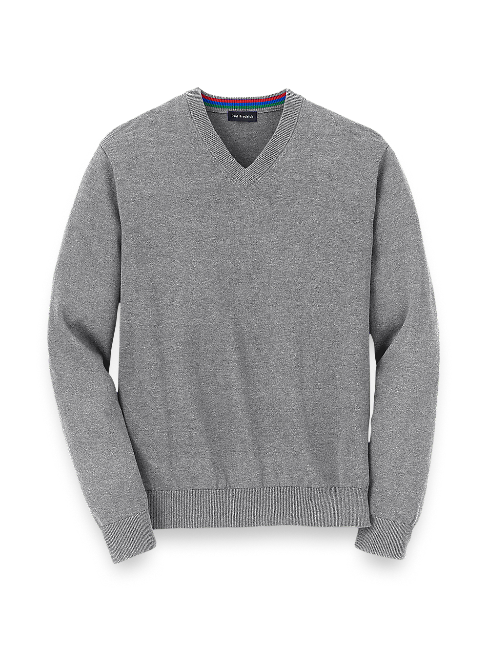 Product Image of Supima Cotton V-neck Sweater-Medium Grey