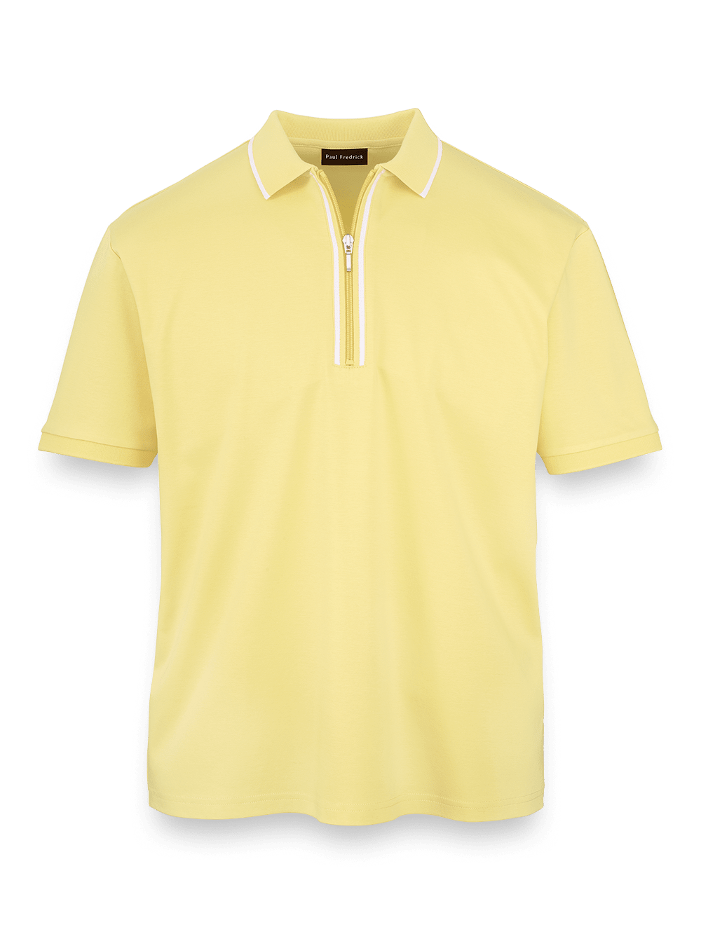 Product Image of Mercerized Cotton Zip Polo-Yellow