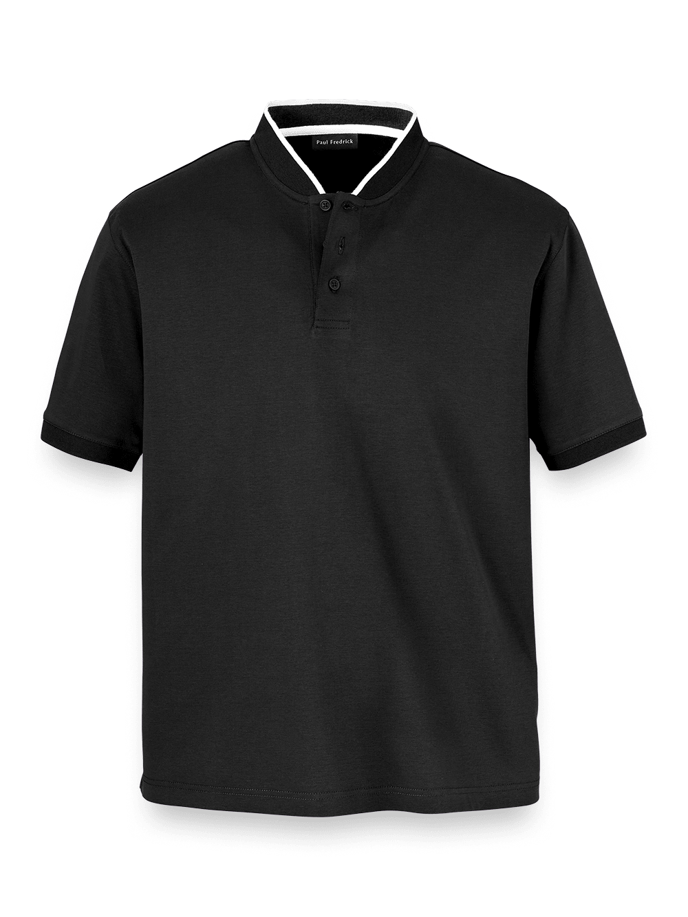 Product Image of Mercerized Cotton Henley-Black