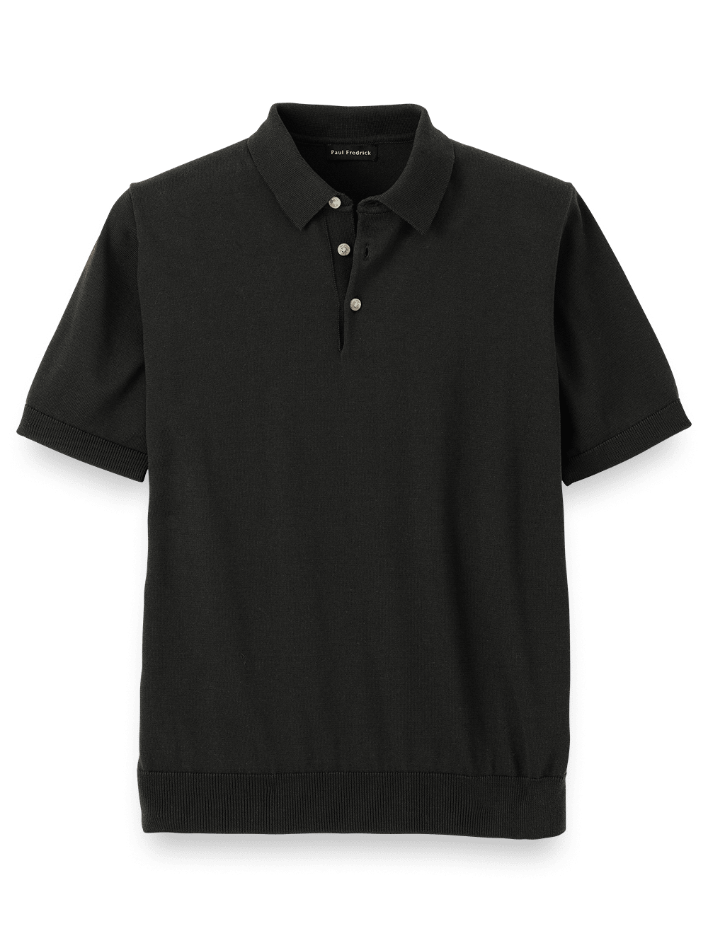 Product Image of Supima Cotton Three Button Polo-Black