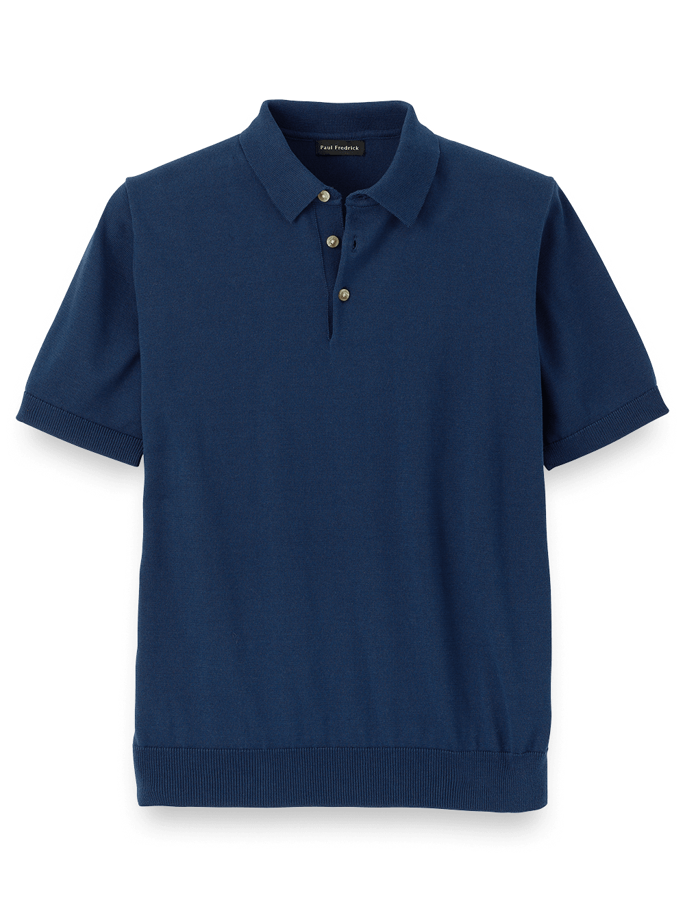 Product Image of Supima Cotton Three Button Polo-Navy