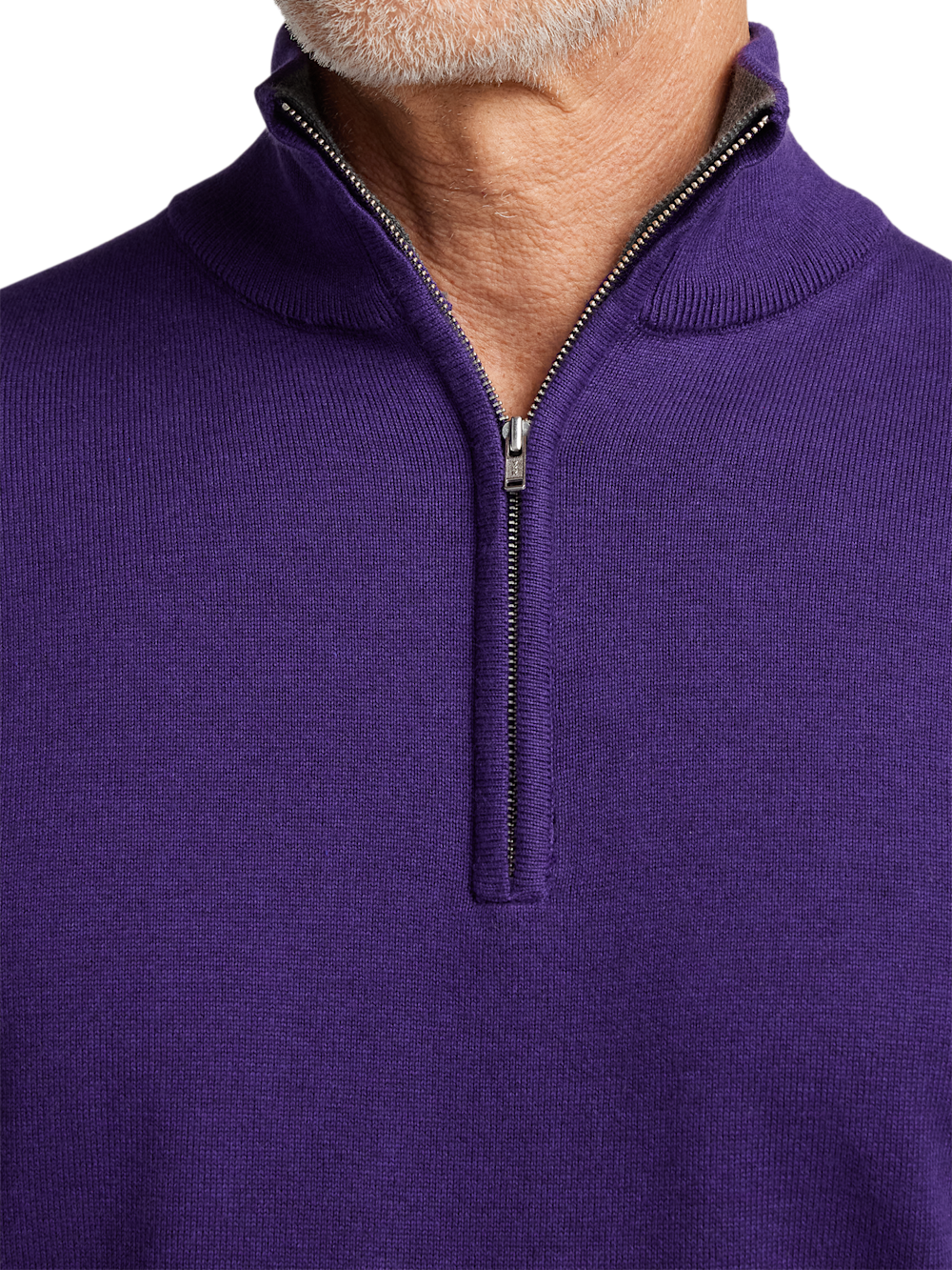 Alternate Image of Supima Cotton Quarter Zip Mock Neck Sweater-2