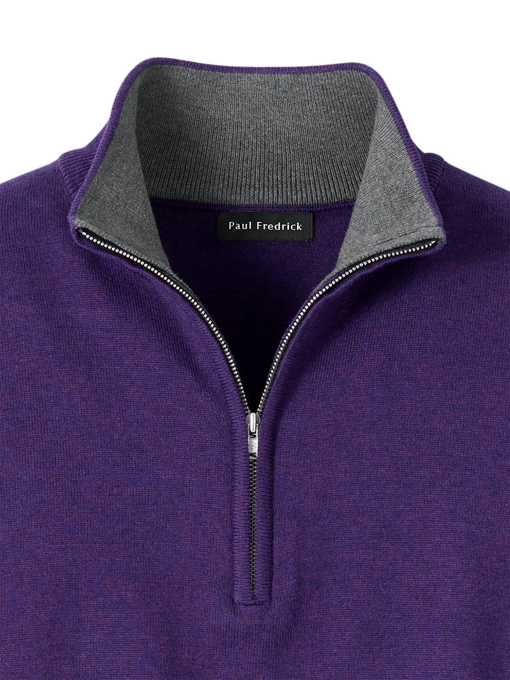 Alternate Image of Supima Cotton Quarter Zip Mock Neck Sweater-5