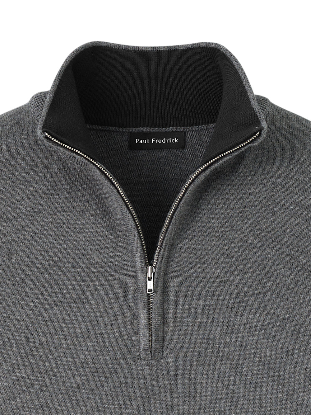 Alternate Image of Supima Cotton Quarter Zip Mock Neck Sweater-5