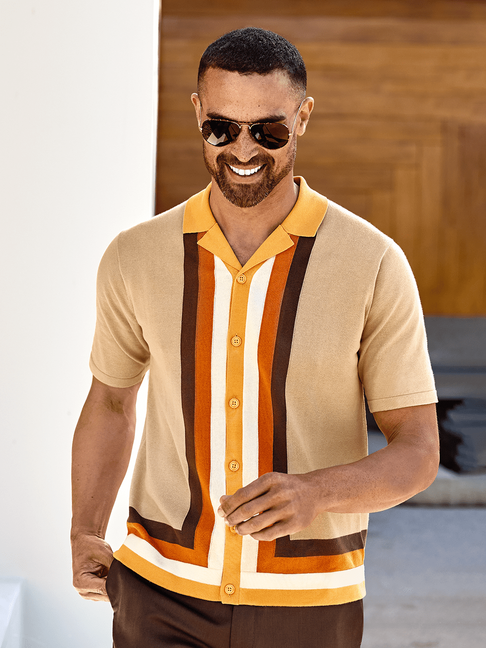 Alternate Image of Cotton Button Front Camp Collar Sweater-1