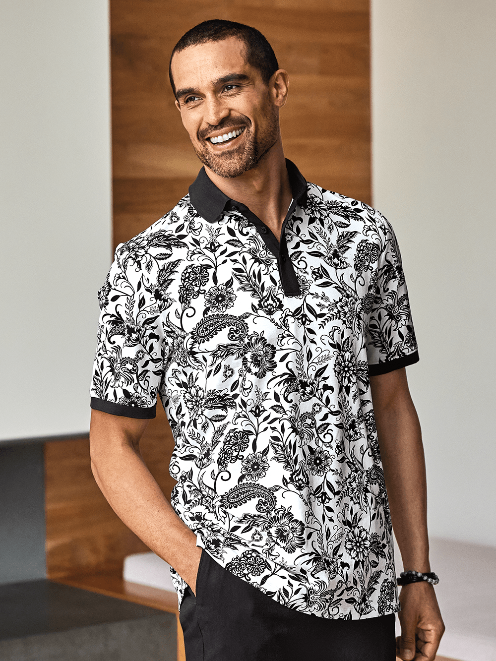 Alternate Image of Cotton Blend Three Button Polo-1