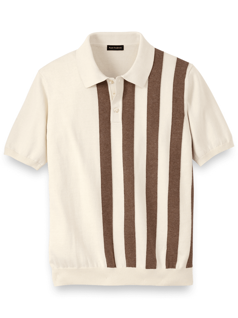 Product Image of Cotton Three Button Polo-Ivory