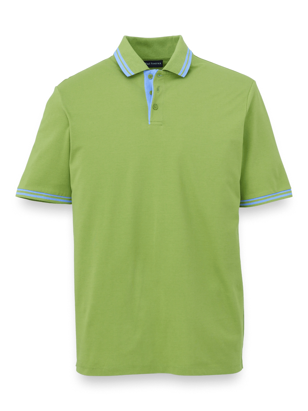 Product Image of Mercerized Cotton Pique Three Button Polo-Green