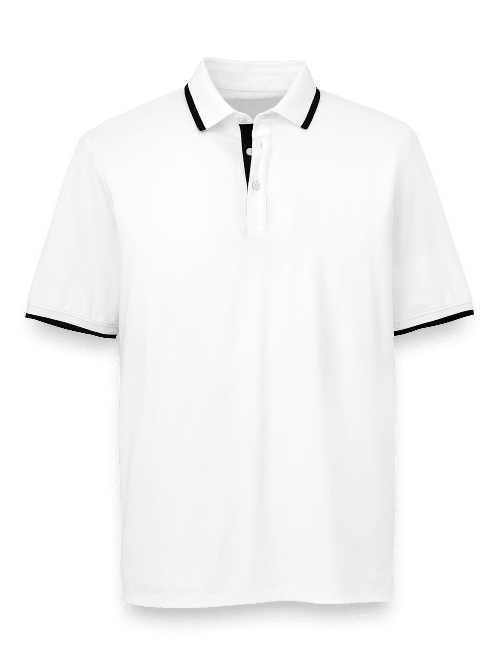 Product Image of Performance Blend Three Button Polo-White/Black