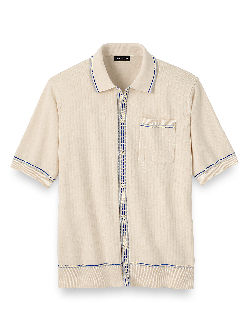 Product Image of Cotton Button Front Polo-Ivory