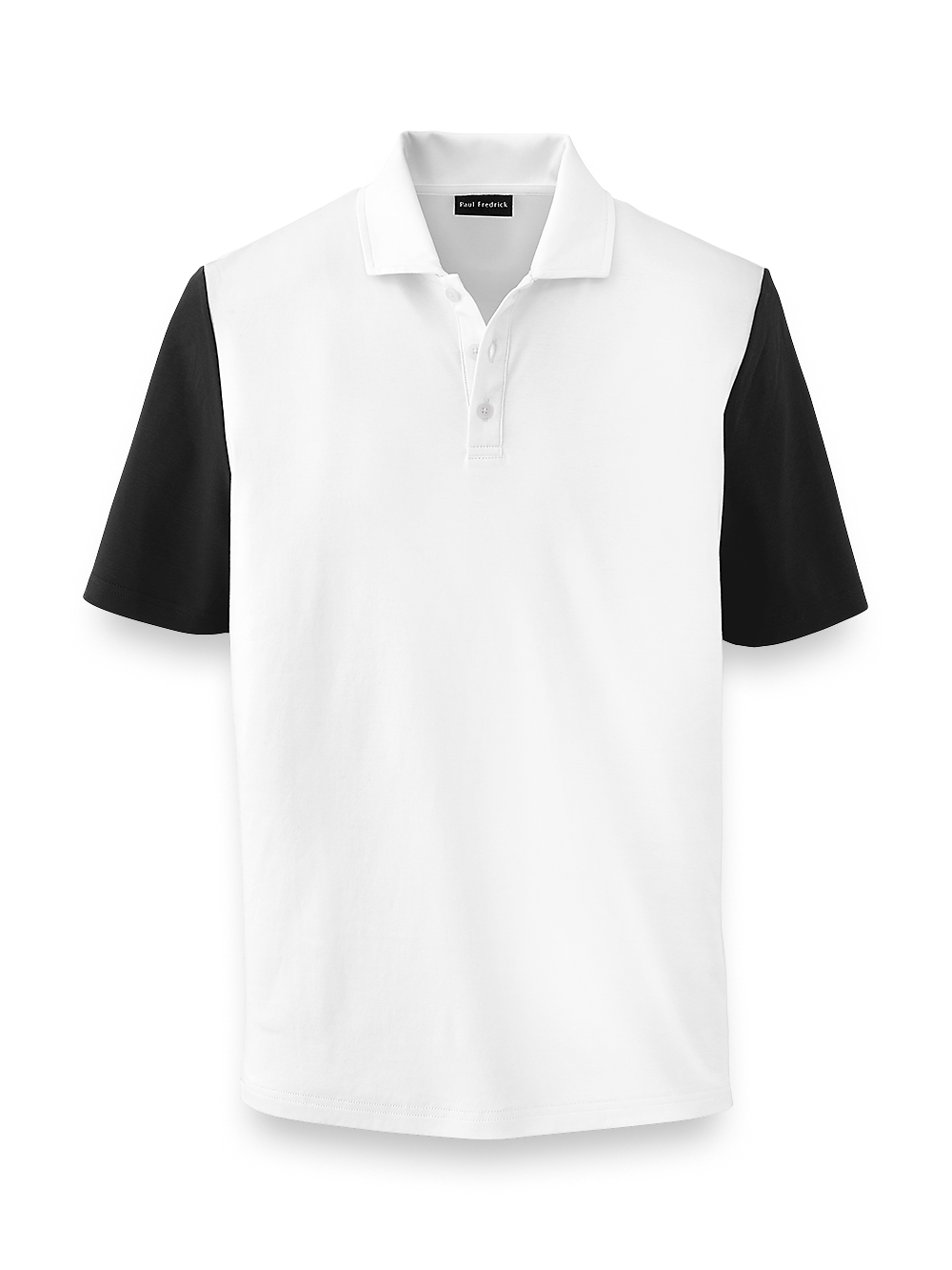 Product Image of Mercerized Cotton Three Button Polo-White