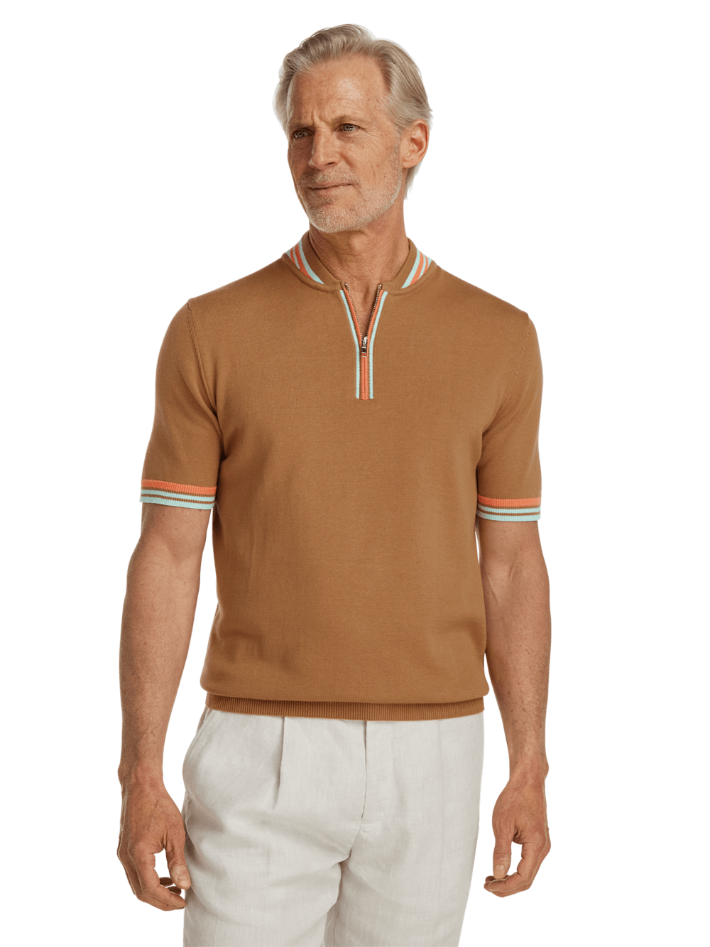 Alternate Image of Cotton Quarter Zip Crew Neck Sweater-1