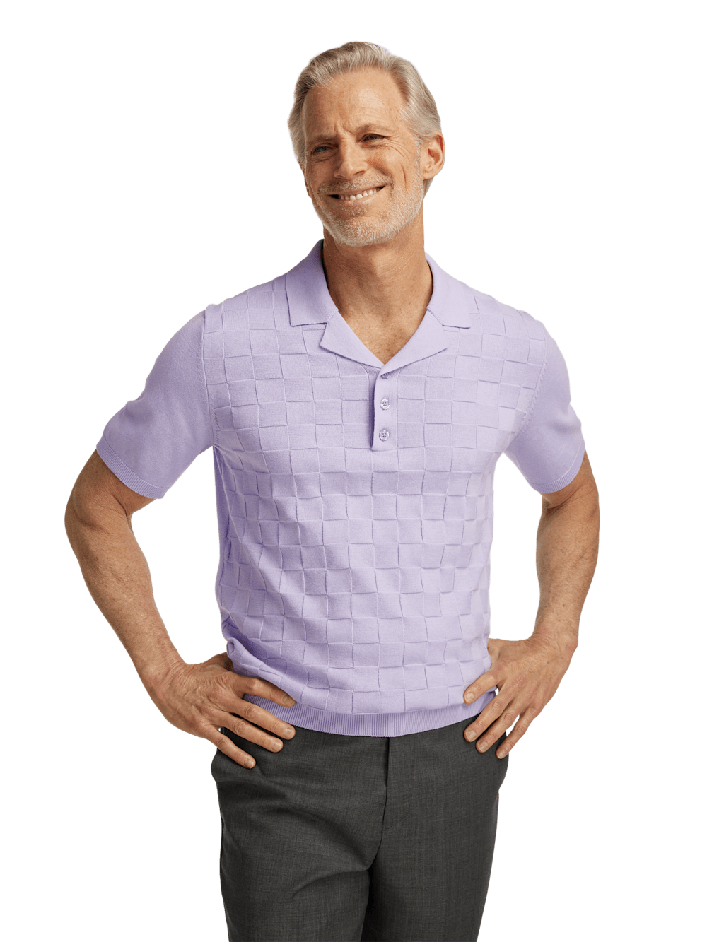 Alternate Image of Cotton Three Button Camp Collar Sweater-1