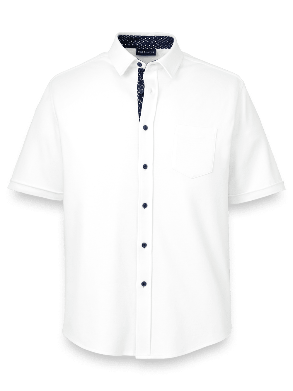 Product Image of Cotton Button Front Polo-White