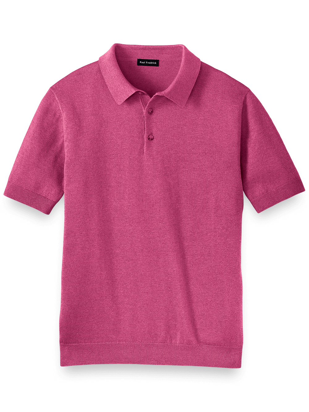 Product Image of Silk Cotton And Cashmere Three Button Polo-Berry