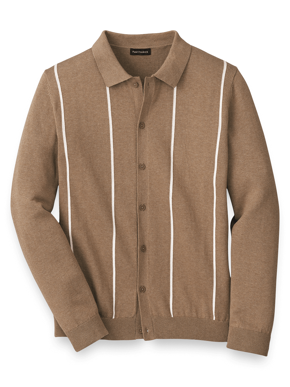Product Image of Cotton Button Front Polo-Camel