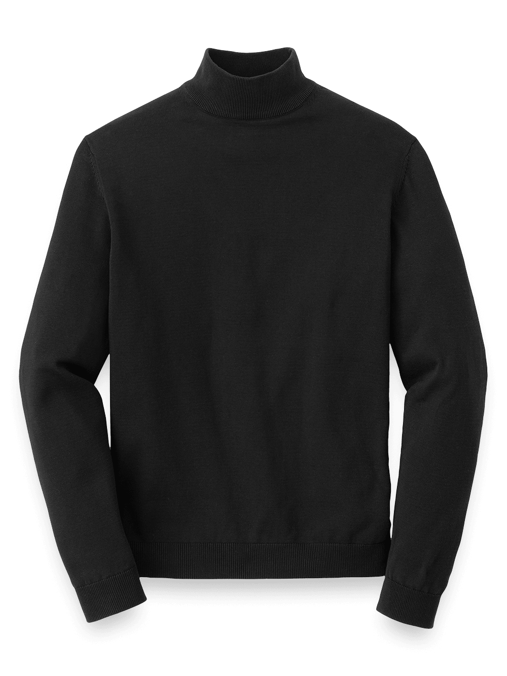 Product Image of Supima Cotton Mock Neck Sweater-Black