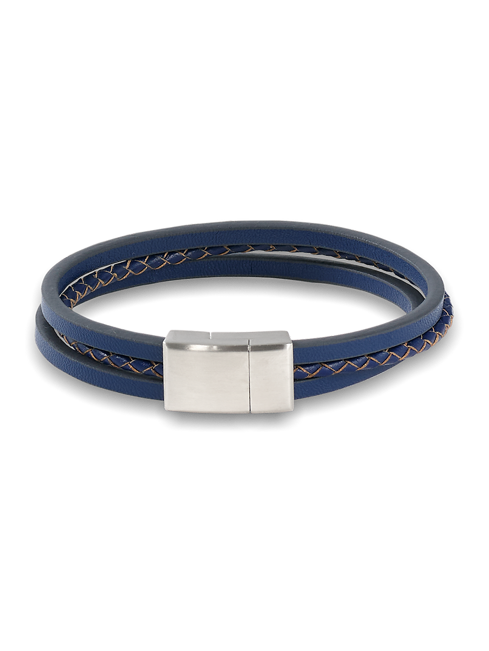 Product Image of Multiple Layer Leather Bracelet-Navy
