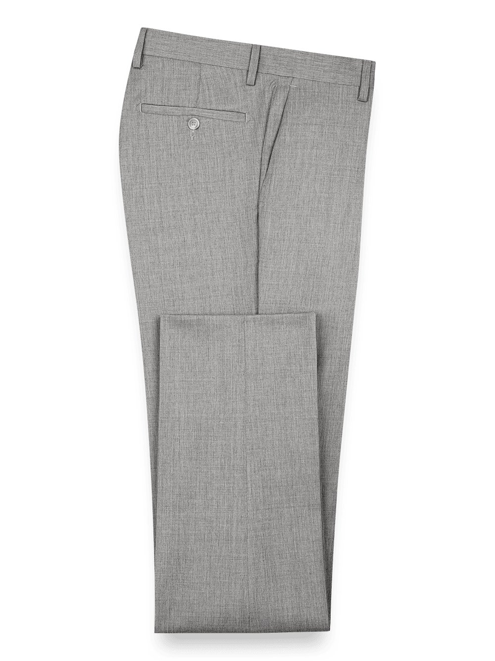 Product Image of Classic Fit Wool Gabardine Flat Front Pants-Pearl Grey