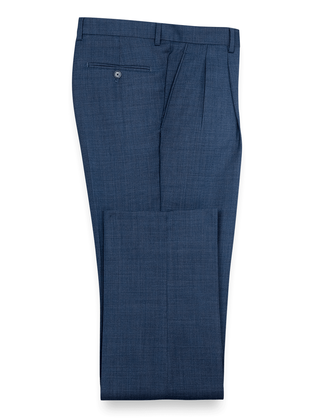 Product Image of Sharkskin Pleated Pants-Navy#model_pleated front
