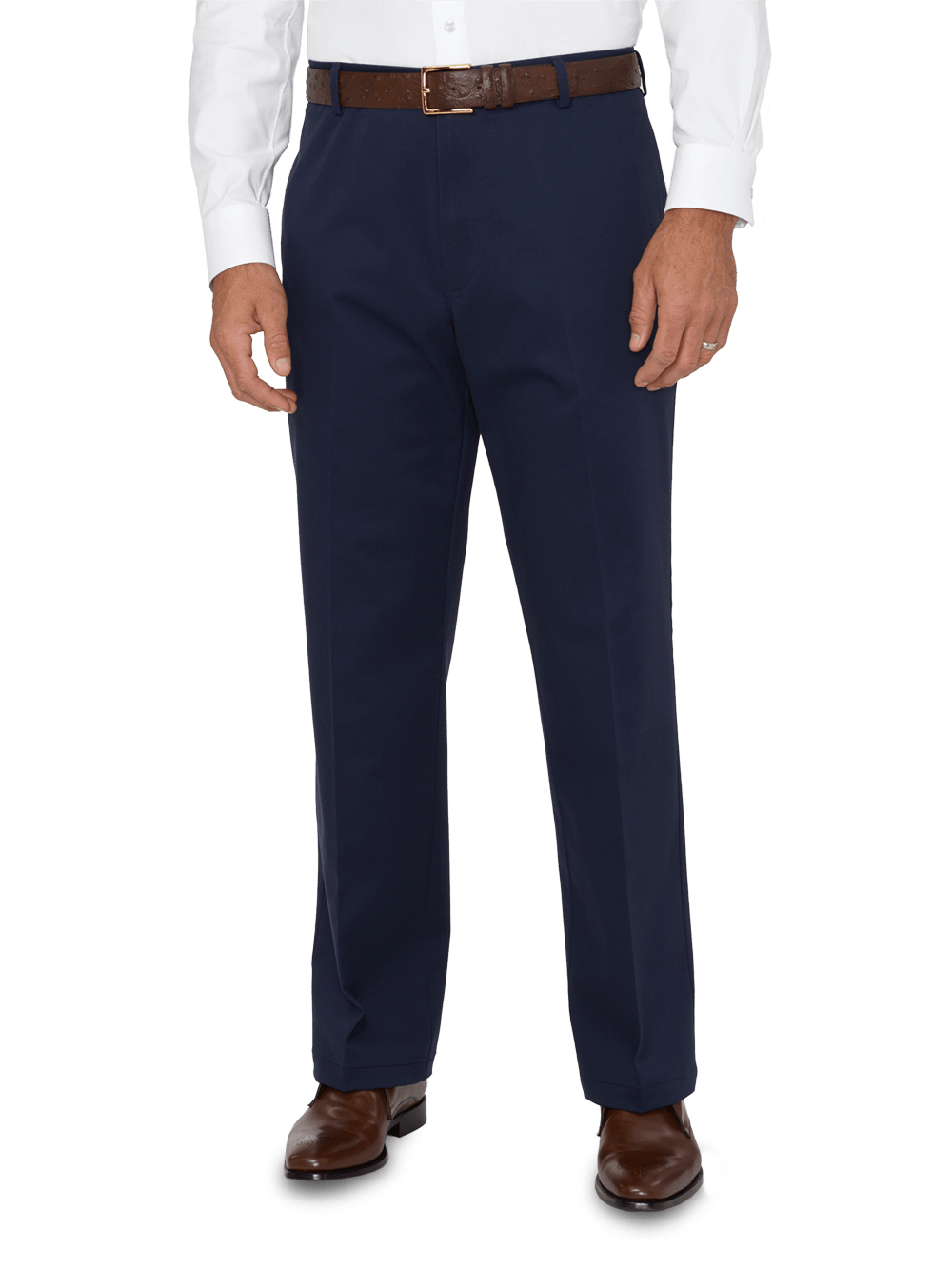 Product Image of Impeccable Flat Front Pant Non-iron Smart Stretch Waistband-Navy